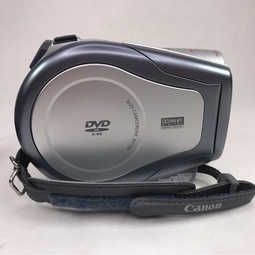 Canon DC100 DVD Camcorder 25x Optical Zoom Battery Charging Cord Tested Works